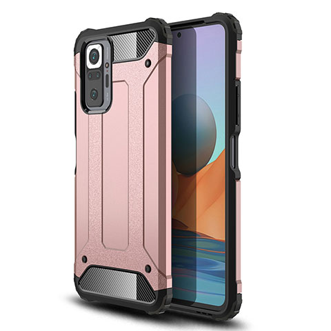 Coque Contour Silicone et Plastique Housse Etui Mat WL1 pour Xiaomi Redmi Note 10 Pro Max Or Rose