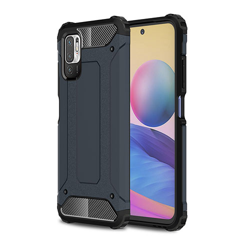 Coque Contour Silicone et Plastique Housse Etui Mat WL1 pour Xiaomi Redmi Note 10T 5G Bleu Royal