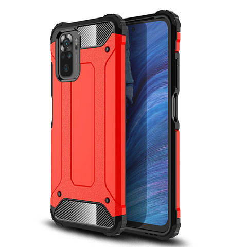 Coque Contour Silicone et Plastique Housse Etui Mat WL1 pour Xiaomi Redmi Note 11 SE India 4G Rouge