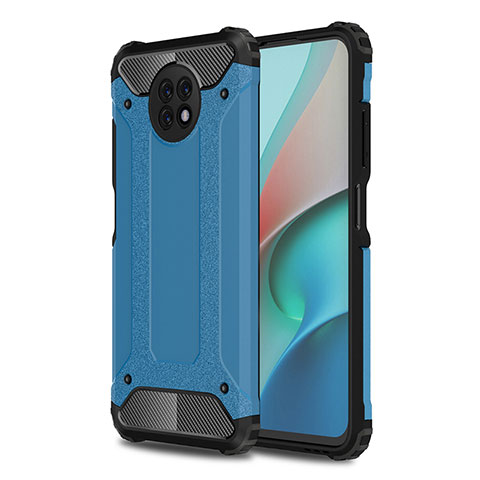 Coque Contour Silicone et Plastique Housse Etui Mat WL1 pour Xiaomi Redmi Note 9 5G Bleu