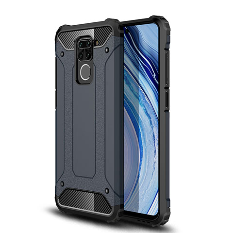 Coque Contour Silicone et Plastique Housse Etui Mat WL1 pour Xiaomi Redmi Note 9 Bleu Royal