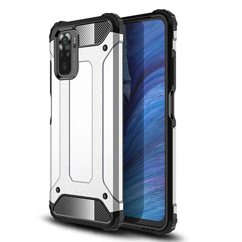 Coque Contour Silicone et Plastique Housse Etui Mat WL2 pour Xiaomi Redmi Note 10S 4G Argent