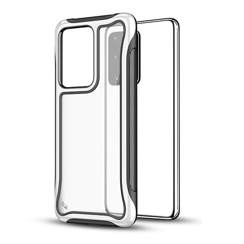 Coque Contour Silicone et Plastique Housse Etui Mat YF1 pour Samsung Galaxy S20 Plus 5G Blanc