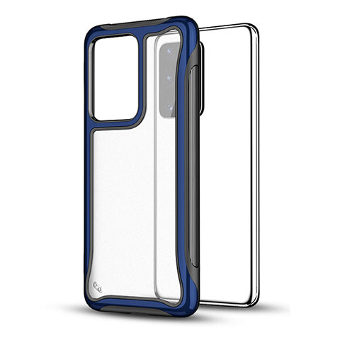 Coque Contour Silicone et Plastique Housse Etui Mat YF1 pour Samsung Galaxy S20 Plus 5G Bleu