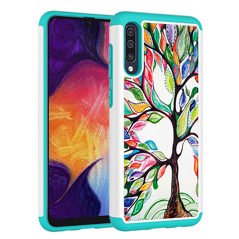 Coque Contour Silicone et Plastique Housse Etui Protection Integrale 360 Degres JX1 pour Samsung Galaxy A50S Vert