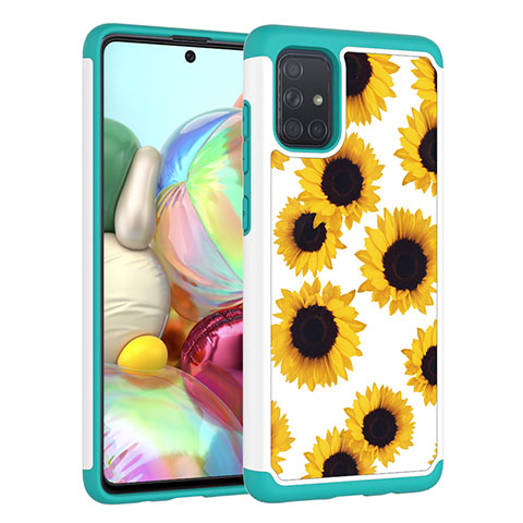 Coque Contour Silicone et Plastique Housse Etui Protection Integrale 360 Degres JX1 pour Samsung Galaxy A71 4G A715 Jaune