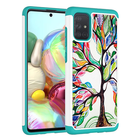 Coque Contour Silicone et Plastique Housse Etui Protection Integrale 360 Degres JX1 pour Samsung Galaxy A71 5G Vert