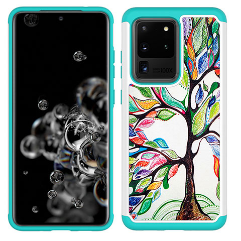 Coque Contour Silicone et Plastique Housse Etui Protection Integrale 360 Degres JX1 pour Samsung Galaxy S20 Ultra Vert