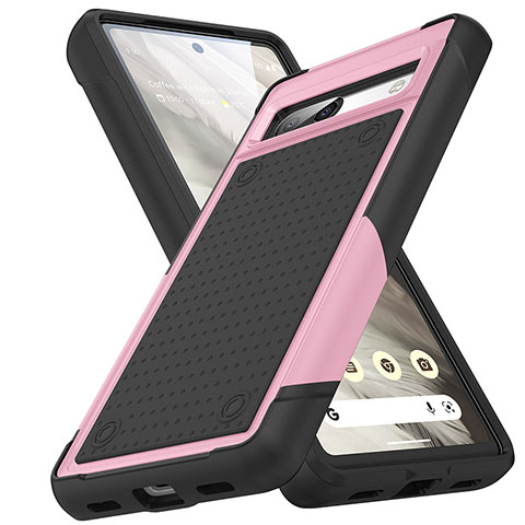 Coque Contour Silicone et Plastique Housse Etui Protection Integrale 360 Degres MQ1 pour Google Pixel 7a 5G Rose