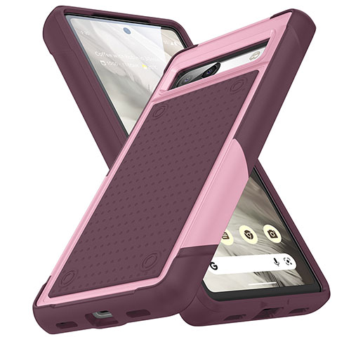 Coque Contour Silicone et Plastique Housse Etui Protection Integrale 360 Degres MQ1 pour Google Pixel 7a 5G Violet