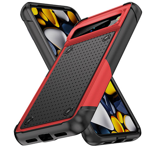 Coque Contour Silicone et Plastique Housse Etui Protection Integrale 360 Degres MQ1 pour Google Pixel 8 Pro 5G Rouge