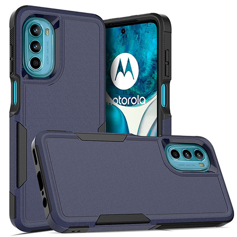 Coque Contour Silicone et Plastique Housse Etui Protection Integrale 360 Degres MQ1 pour Motorola Moto G82 5G Bleu