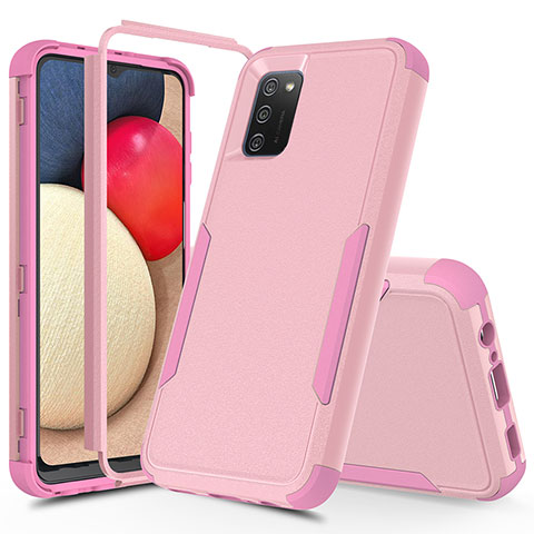 Coque Contour Silicone et Plastique Housse Etui Protection Integrale 360 Degres MQ1 pour Samsung Galaxy A03s Or Rose