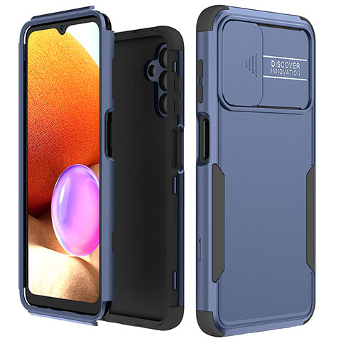 Coque Contour Silicone et Plastique Housse Etui Protection Integrale 360 Degres MQ1 pour Samsung Galaxy A04s Bleu et Noir