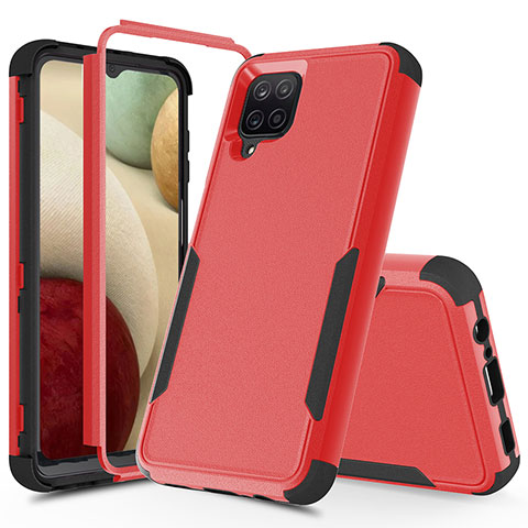 Coque Contour Silicone et Plastique Housse Etui Protection Integrale 360 Degres MQ1 pour Samsung Galaxy A12 5G Rouge