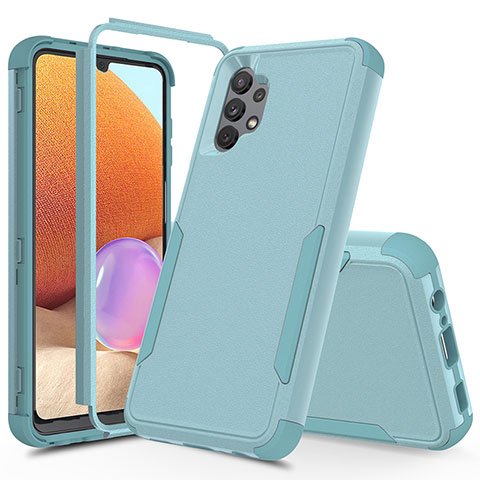 Coque Contour Silicone et Plastique Housse Etui Protection Integrale 360 Degres MQ1 pour Samsung Galaxy A32 5G Bleu Clair