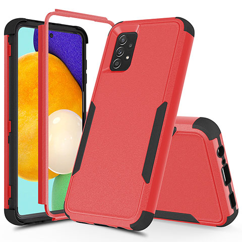 Coque Contour Silicone et Plastique Housse Etui Protection Integrale 360 Degres MQ1 pour Samsung Galaxy A52s 5G Rouge