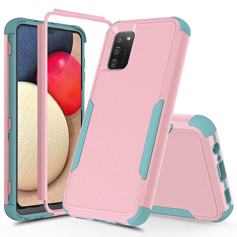 Coque Contour Silicone et Plastique Housse Etui Protection Integrale 360 Degres MQ1 pour Samsung Galaxy M02s Rose