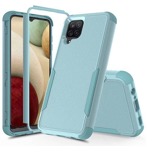 Coque Contour Silicone et Plastique Housse Etui Protection Integrale 360 Degres MQ1 pour Samsung Galaxy M12 Bleu Clair