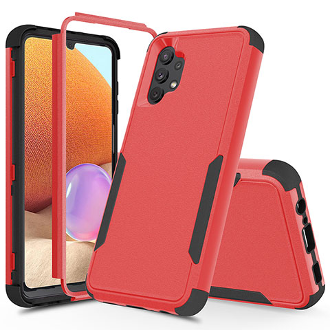 Coque Contour Silicone et Plastique Housse Etui Protection Integrale 360 Degres MQ1 pour Samsung Galaxy M32 5G Rouge