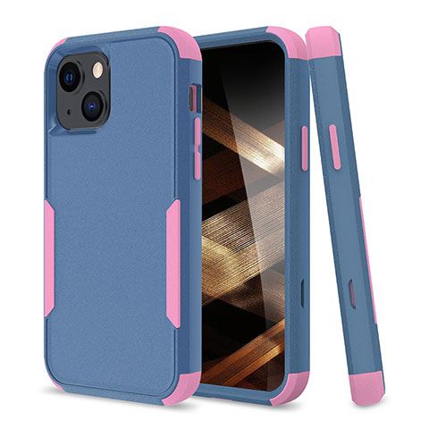 Coque Contour Silicone et Plastique Housse Etui Protection Integrale 360 Degres pour Apple iPhone 15 Mixte