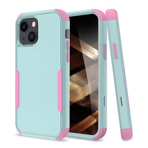 Coque Contour Silicone et Plastique Housse Etui Protection Integrale 360 Degres pour Apple iPhone 15 Pastel Vert