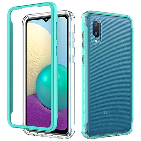 Coque Contour Silicone et Plastique Housse Etui Protection Integrale 360 Degres pour Samsung Galaxy M02 Vert