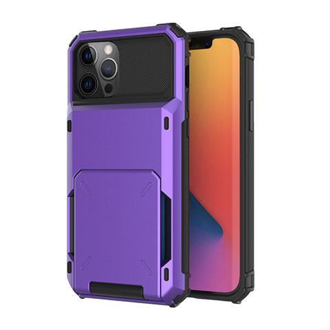 Coque Contour Silicone et Plastique Housse Etui Protection Integrale 360 Degres R03 pour Apple iPhone 12 Pro Max Violet