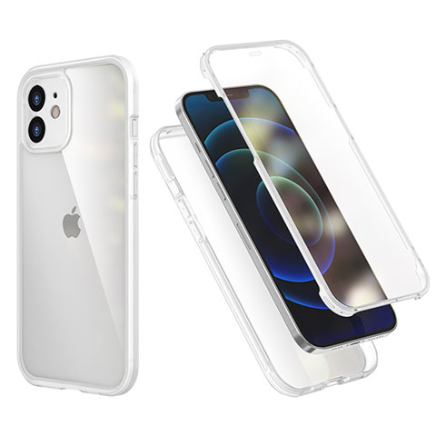 Coque Contour Silicone et Plastique Housse Etui Protection Integrale 360 Degres R05 pour Apple iPhone 12 Clair