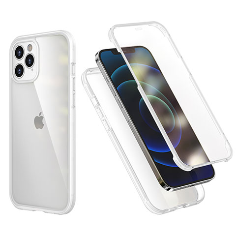 Coque Contour Silicone et Plastique Housse Etui Protection Integrale 360 Degres R05 pour Apple iPhone 12 Pro Clair