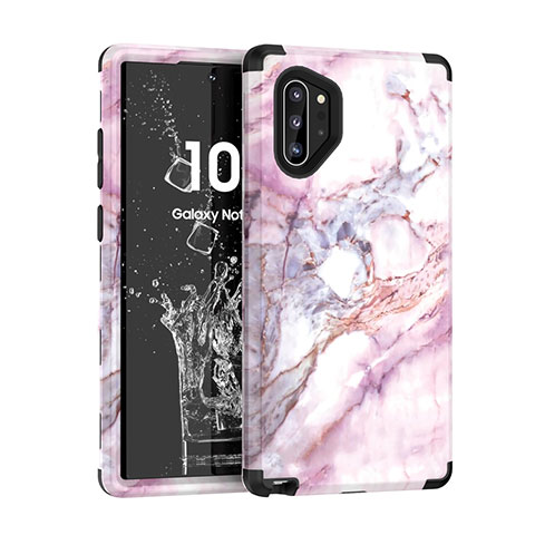 Coque Contour Silicone et Plastique Housse Etui Protection Integrale 360 Degres U01 pour Samsung Galaxy Note 10 Plus 5G Noir