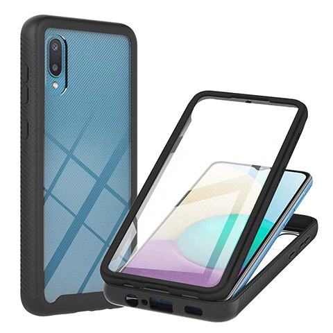 Coque Contour Silicone et Plastique Housse Etui Protection Integrale 360 Degres U02 pour Samsung Galaxy A02 Noir