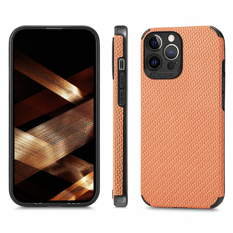 Coque Contour Silicone et Plastique Housse Etui Protection Integrale 360 Degres U04 pour Apple iPhone 14 Pro Orange