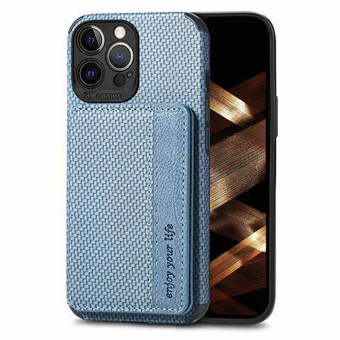 Coque Contour Silicone et Plastique Housse Etui Protection Integrale 360 Degres U05 pour Apple iPhone 14 Pro Bleu