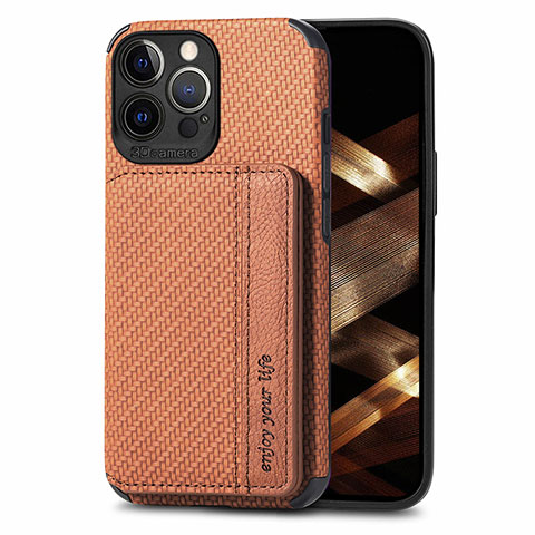 Coque Contour Silicone et Plastique Housse Etui Protection Integrale 360 Degres U05 pour Apple iPhone 14 Pro Max Marron