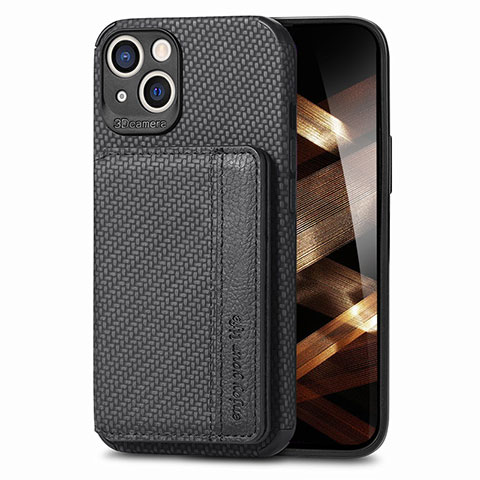 Coque Contour Silicone et Plastique Housse Etui Protection Integrale 360 Degres U05 pour Apple iPhone 15 Plus Noir