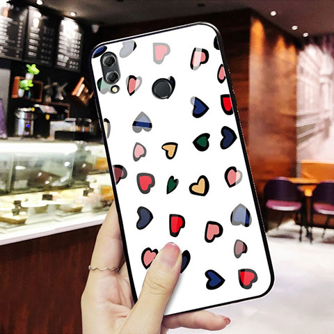 Coque Contour Silicone et Vitre Amour Coeur Miroir S01 pour Huawei Honor V10 Lite Mixte