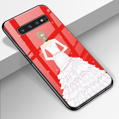 Coque Contour Silicone et Vitre Dos de Fille Miroir Etui Housse K01 pour Samsung Galaxy S10 5G Colorful