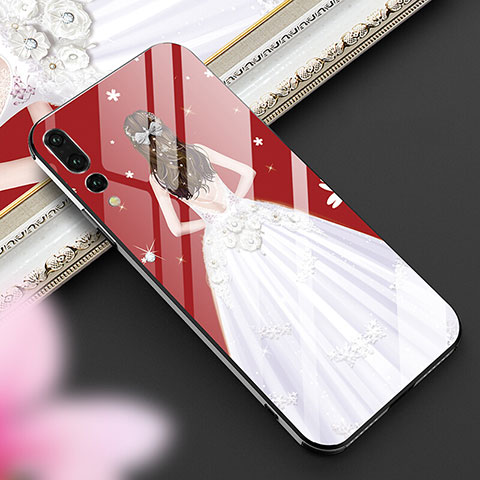 Coque Contour Silicone et Vitre Dos de Fille Miroir Etui Housse K02 pour Huawei P20 Pro Blanc