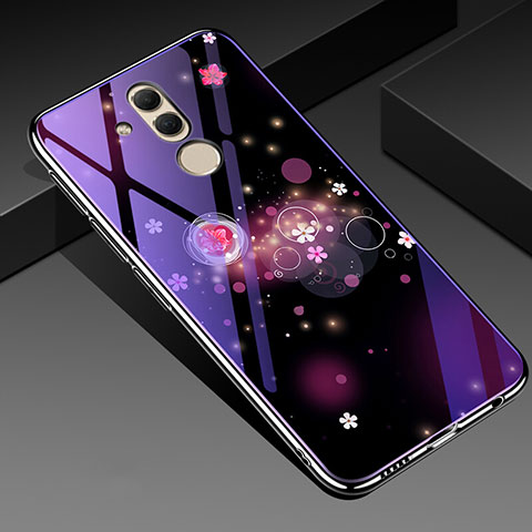 Coque Contour Silicone et Vitre Fleurs Miroir Etui Housse H01 pour Huawei Mate 20 Lite Mixte