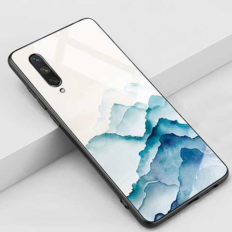 Coque Contour Silicone et Vitre Fleurs Miroir Etui Housse K02 pour Xiaomi Mi A3 Blanc