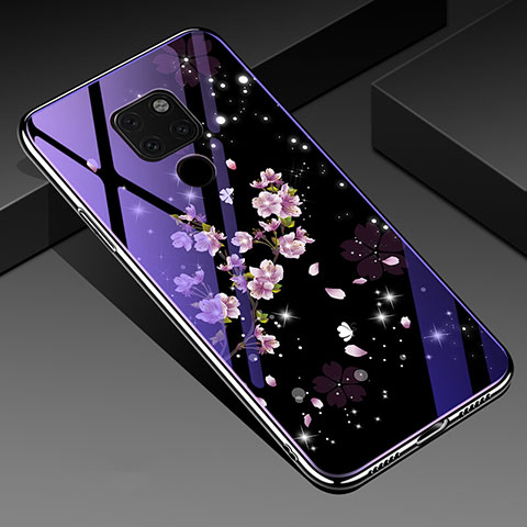 Coque Contour Silicone et Vitre Fleurs Miroir Etui Housse pour Huawei Mate 20 X 5G Mixte