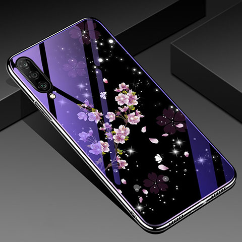 Coque Contour Silicone et Vitre Fleurs Miroir Etui Housse pour Samsung Galaxy A70 Mixte