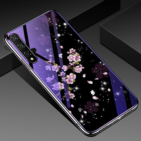 Coque Contour Silicone et Vitre Fleurs Miroir Etui Housse S01 pour Huawei Honor 20S Mixte