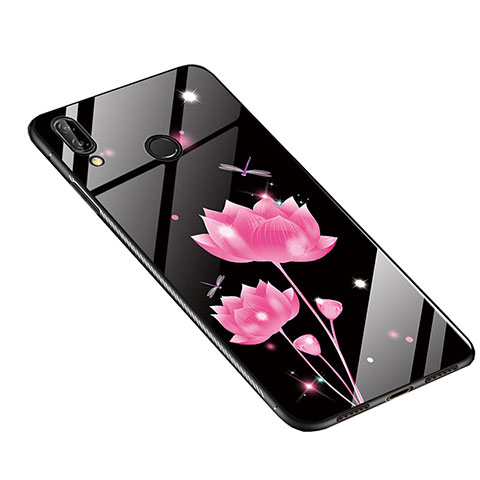 Coque Contour Silicone et Vitre Fleurs Miroir Etui Housse S01 pour Huawei Nova 3e Mixte