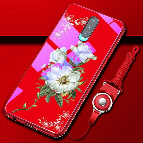 Coque Contour Silicone et Vitre Fleurs Miroir Etui Housse S01 pour Oppo RX17 Pro Mixte