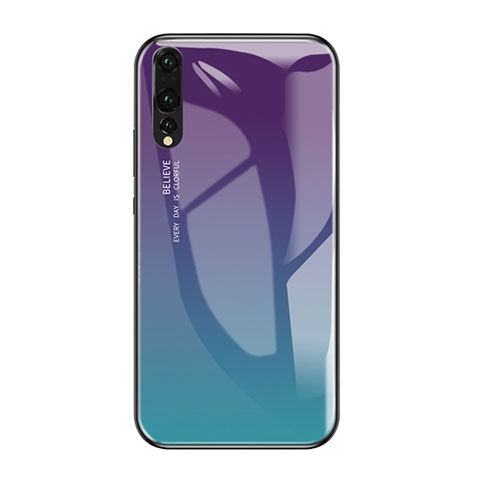 Coque Contour Silicone et Vitre Miroir Housse Etui Degrade Arc en Ciel pour Huawei P20 Pro Mixte