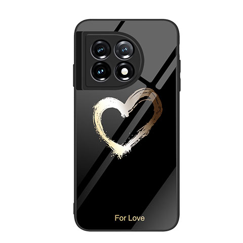 Coque Contour Silicone et Vitre Motif Fantaisie Miroir Etui Housse JM1 pour OnePlus 11 5G Noir