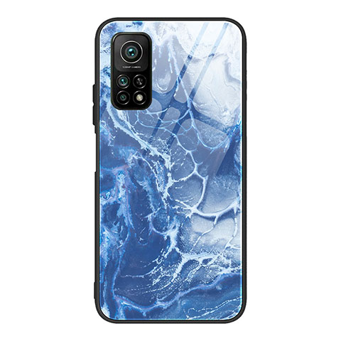 Coque Contour Silicone et Vitre Motif Fantaisie Miroir Etui Housse JM1 pour Xiaomi Mi 10T Pro 5G Bleu Royal