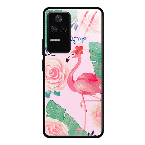 Coque Contour Silicone et Vitre Motif Fantaisie Miroir Etui Housse JM1 pour Xiaomi Poco F4 5G Rose